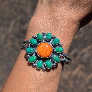 Genuine Navajo Cuff Bracelet Turquoise Handmade Native American Jewelry sz 6.75*